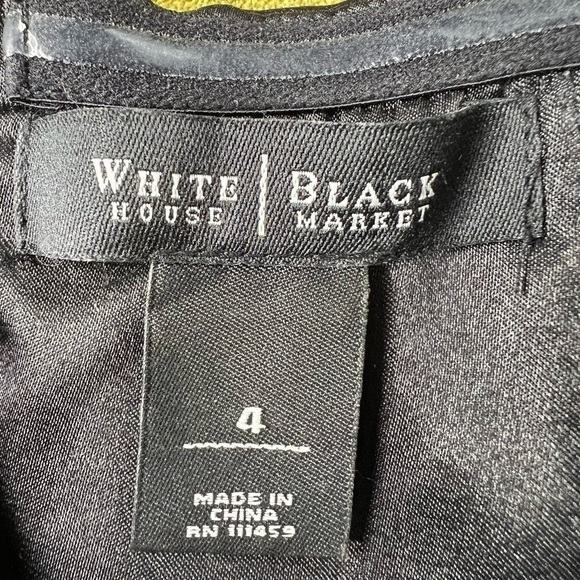 WHBM Black Satin Halter Ruffle Cocktail Dress With Pockets Size 4 - Picture 15 of 16